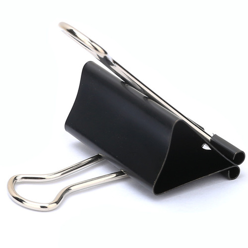 Deli Stationery 8562 Black Long Tail Ticket Clip 2#-41mm Barrel Long Tail Clip Dovetail Clip Iron Clip Wholesale