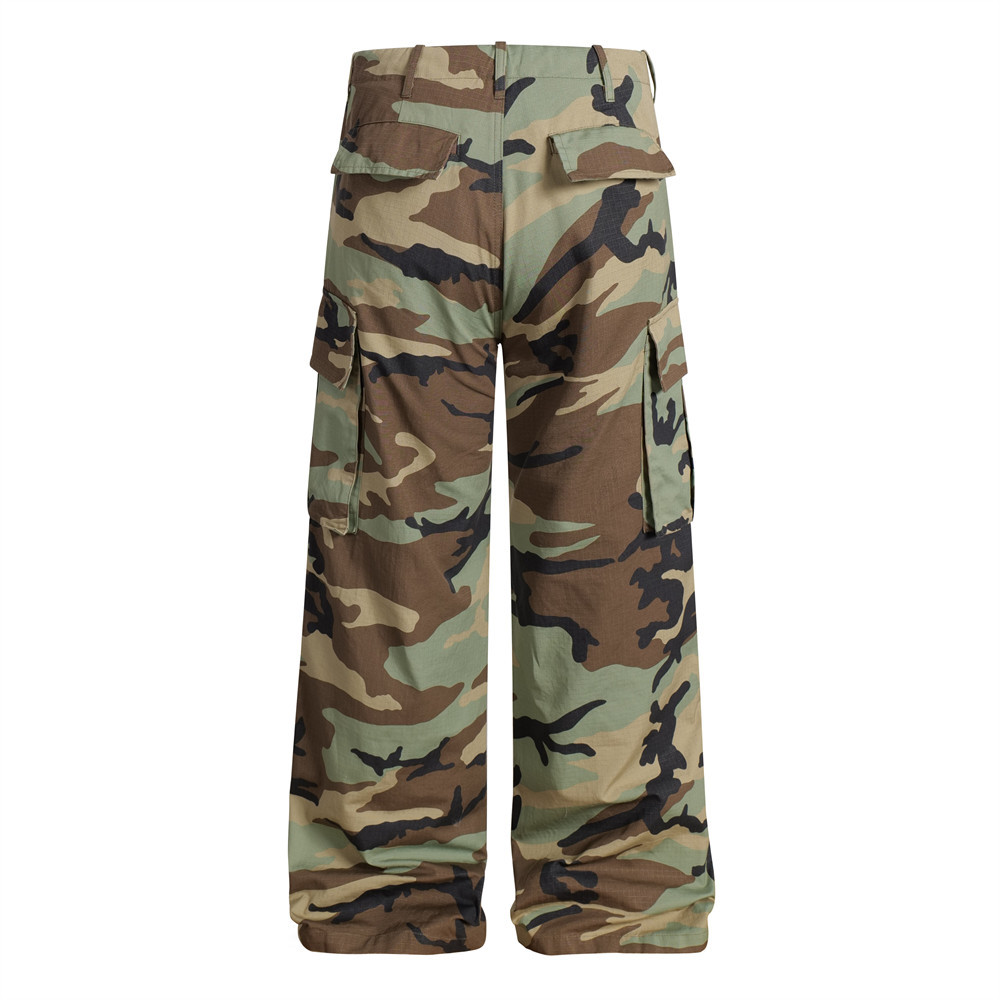 Pantaloni cargo multitasche alla moda, stile americano, da paracadutista, sportivi, casual, larghi e plissettati, da uomo, mimetici_voghion.com