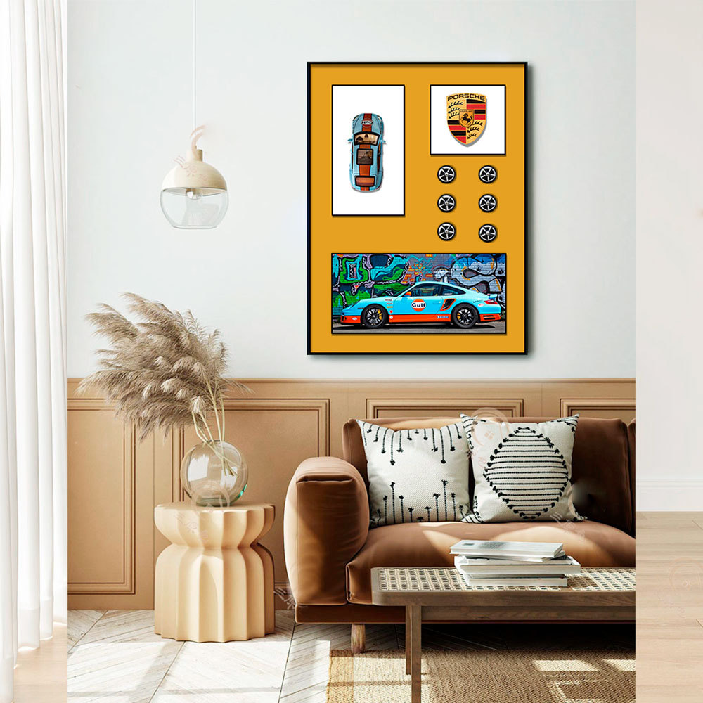 Coche pintura decorativa tridimensional pintura real de vapor sala de estar comedor colgante pintura dormitorio niños pasillo mural