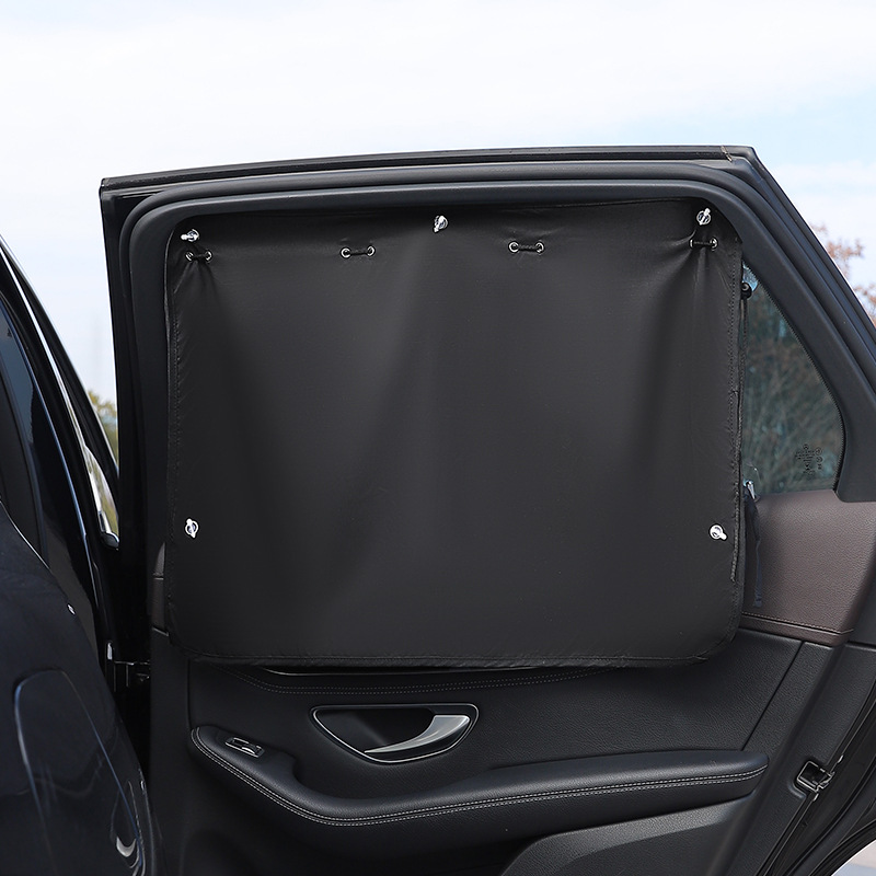Qìchē – Car sunshade side curtain baby Car curtains - classic-black-double-layer-side-window-curtain