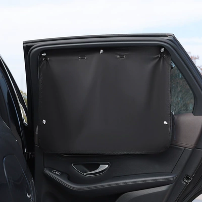 Car Sunshade Side Curtain Baby Car Car curtains - classic-black-double-layer-side-curtains