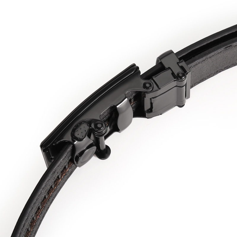 Cinturón de cuero para hombre cinturón fino de cuero de imitación 3.5 hebilla de hierro acrílico cinturón de pantalones de grano fino de negocios cinturón transfronterizo