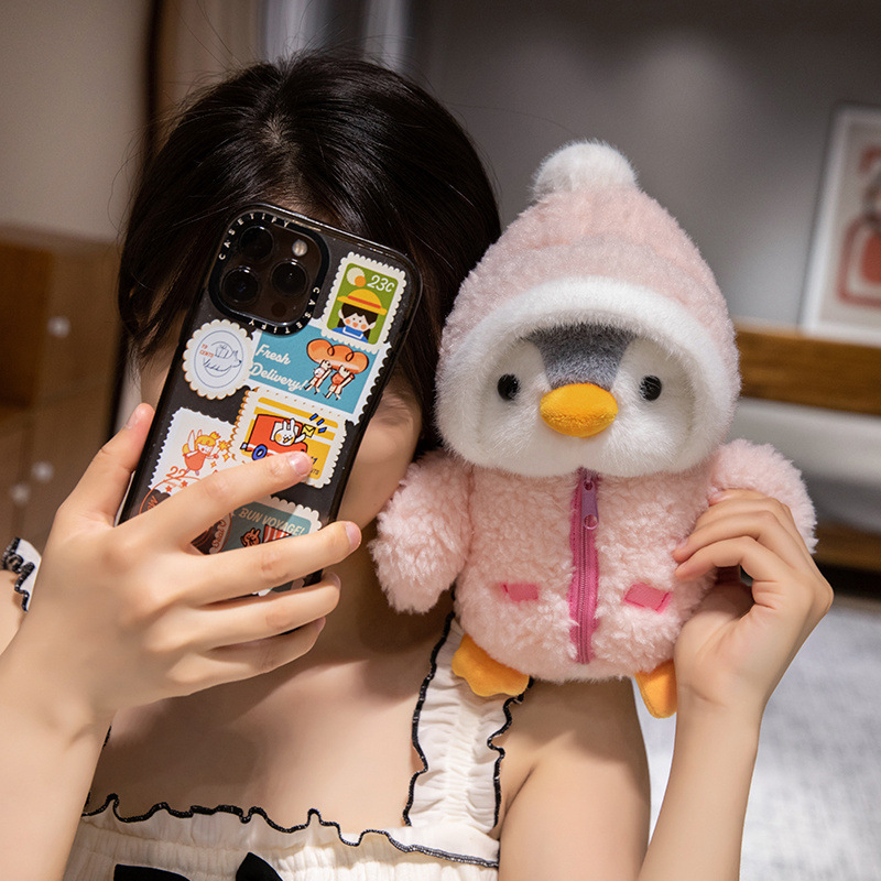 かわいい女装ペンギン人形が小さなペンギンに変身インターネット有名人ぬいぐるみ雪だるまペンギン冬服人形卸売女性|undefined