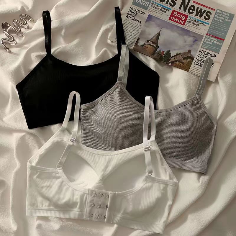 New high school student girl underwear development period fixed Cup push up thin junior high school student sports bra vest