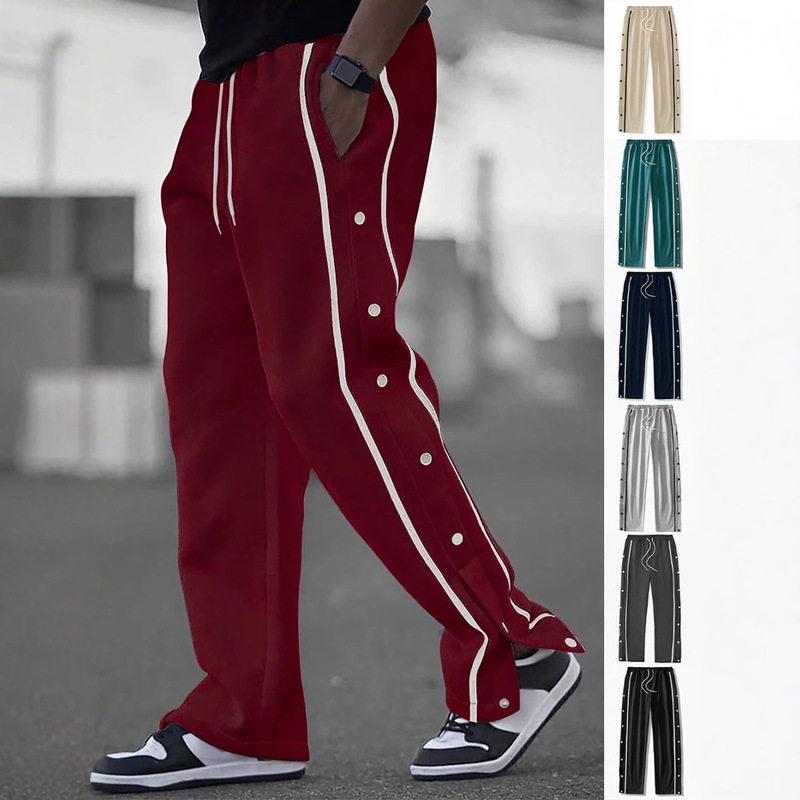 European size men's new breasted casual pants European and American high street fashion brand retro casual toe pants men's cross-border