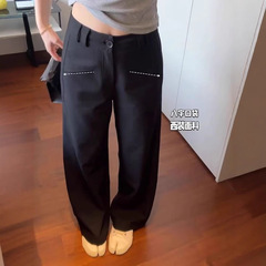 太った女性のための春と秋のワイドレッグスーツパンツ、プラスサイズ、洋ナシ型の体型、ハイウエスト、ヒップカバー、スリム、マイクロフレアカジュアルパンツ
