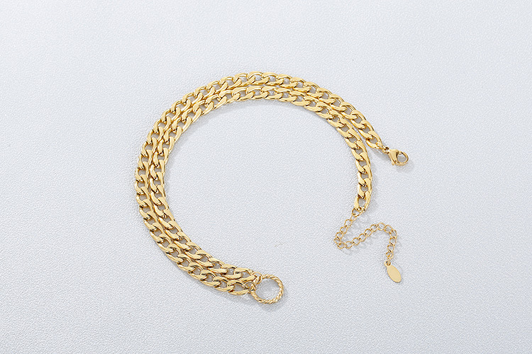 simple circle thick chain titanium earrings necklace chain set wholesale nihaojewelry