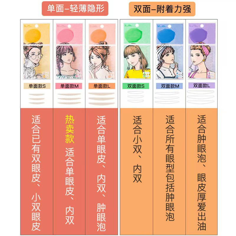 日本素之然双眼皮贴无痕隐形自然蕾丝单双面肿眼泡单眼皮美目神器|undefined