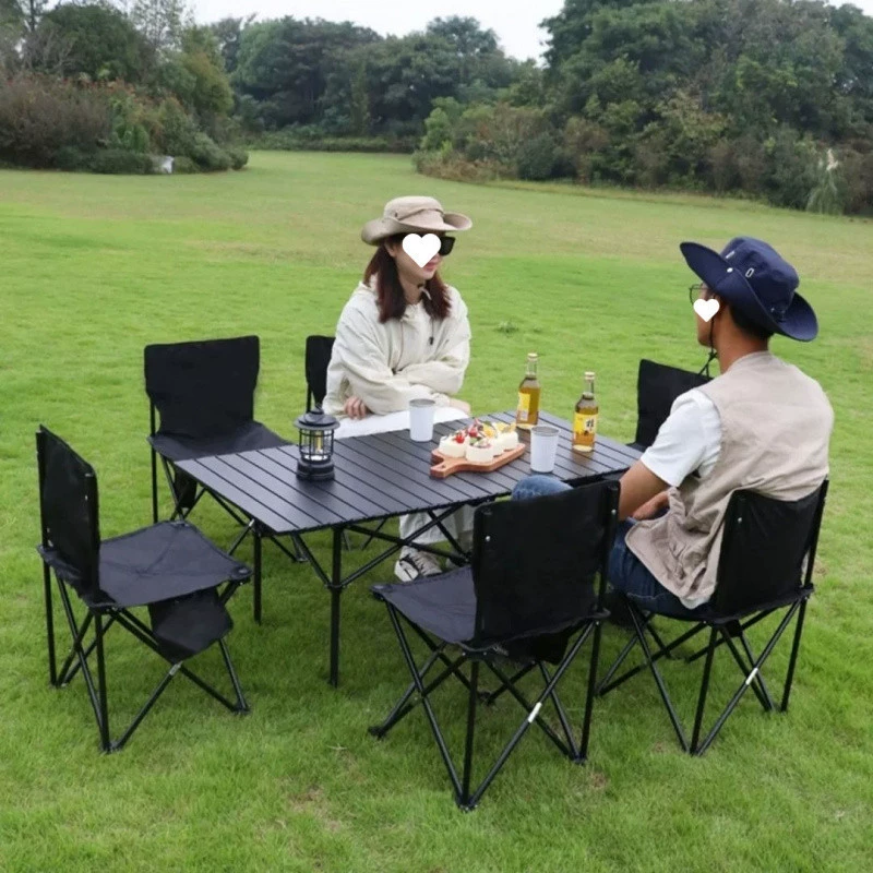 Y8K Портативный металлический складной стол и набор стульев - оборудование для кемпинга для пикника на открытом воздухе