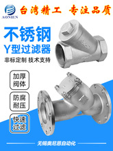 304不锈钢Y型法兰管道过滤器丝扣直通式油气水滤网除污DN15 20 50