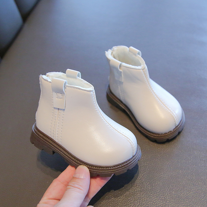 Stivali da passeggio per bambini in autunno e inverno con morbidi e caldi stivali Martin in pelle, principessa per bambine da 0 a 3 anni, cotone_voghion.com