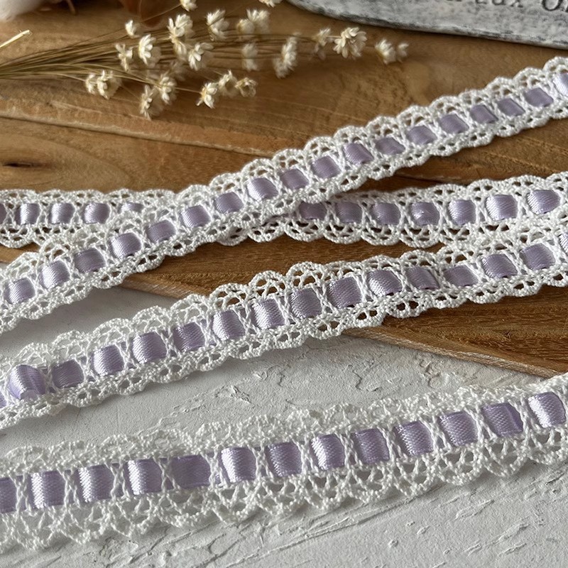 Doble capa de nieve púrpura con accesorios de encaje pleja de lótus borde cuello puño ropa hecha a mano DIY material