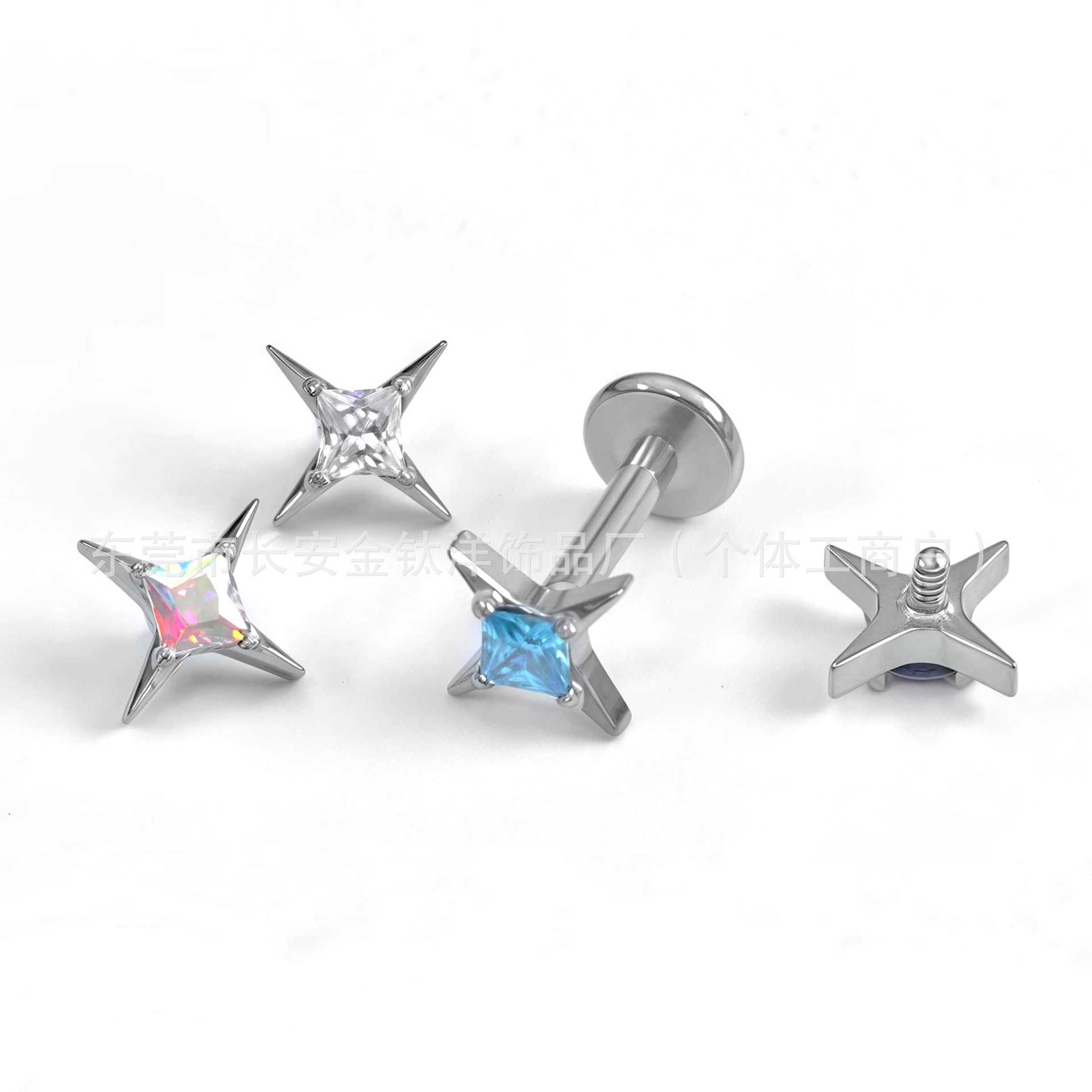 Labret piercing jewelry detail image