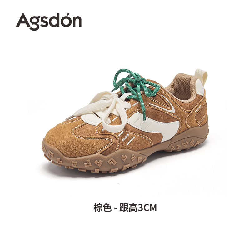 Auge Lion Dengde zapatos de entrenamiento de mujer 2025 nuevo otoño invierno con suela gruesa hombre pequeño retro Gump zapatos deportivos casuales