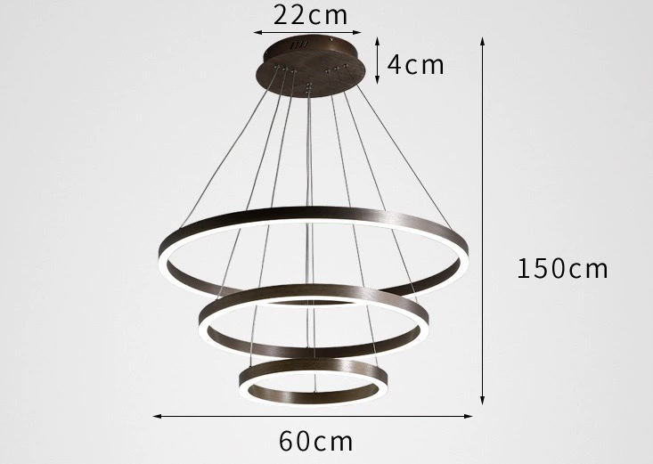 LED Ceiling Lamp Modern Creative, Ring Panels 40–100 cm, Warm/Neutral/White, Remote Option