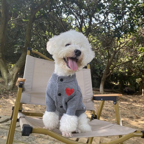 Dog and Cat Autumn/Winter Warm Pet Sweater for Bichon Frise, French Bulldog, Pomeranian, Shih Tzu—Small to Medium-Sized Solid-Color Cardigan Clothing