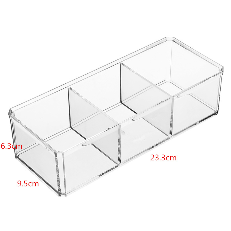 Caja de almacenamiento de barra caja de almacenamiento de escritorio rectangular transparente caja de hisopo de algodón cosmético a prueba de polvo acrílico apilable