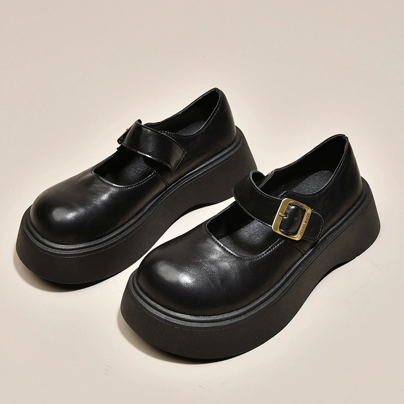 Взрывная французская Мэри Джейн женская обувь 2025 новый толстый подошв черная jk униформа обувь мягкая подошва студенческая маленькая кожаная обувь для женщин