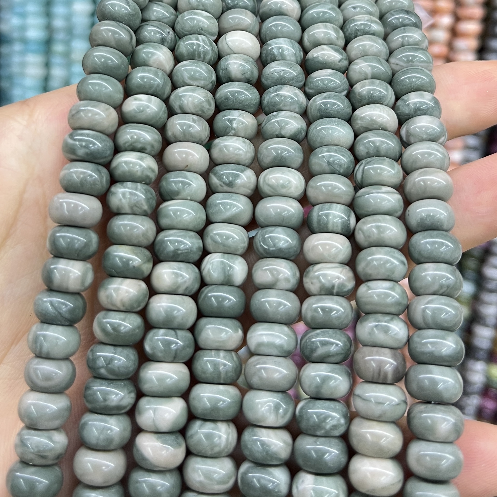 Piedra natural 5 * 8 Abaco Piedra Shoushan DIY accesorios de joyería collar de cuentas separadoras cuentas de posicionamiento cuentas al por mayor