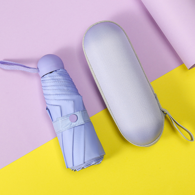 Mini bolsillo cápsula paraguas pequeño vinil fresco paraguas solar sol sol y lluvia doble uso paraguas publicidad paraguas