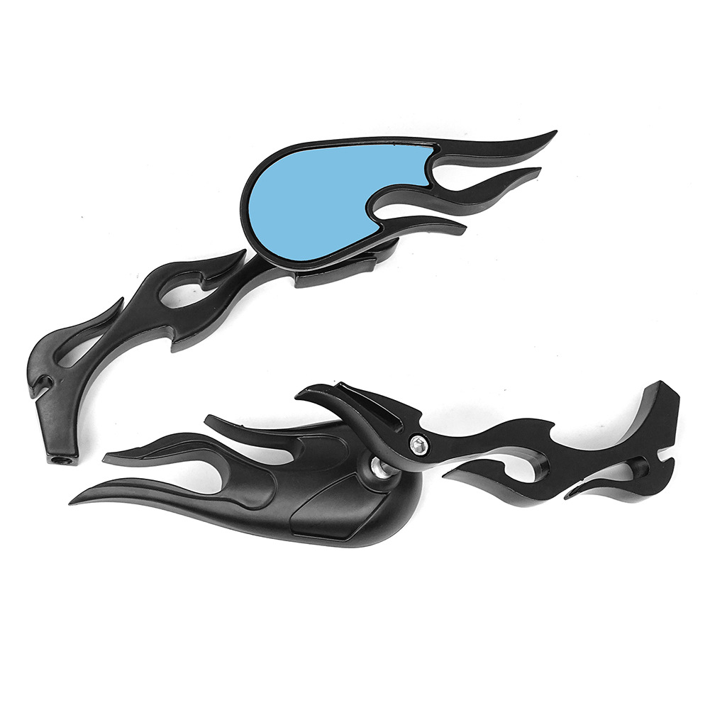 Universal model suitable for Harley Davidson Prince motorcycles, electric vehicle modified personalized flame retro rearview mirror
