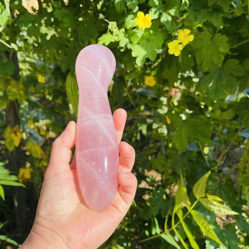 天然粉晶雕刻打磨原石 水晶按摩棒 图 2