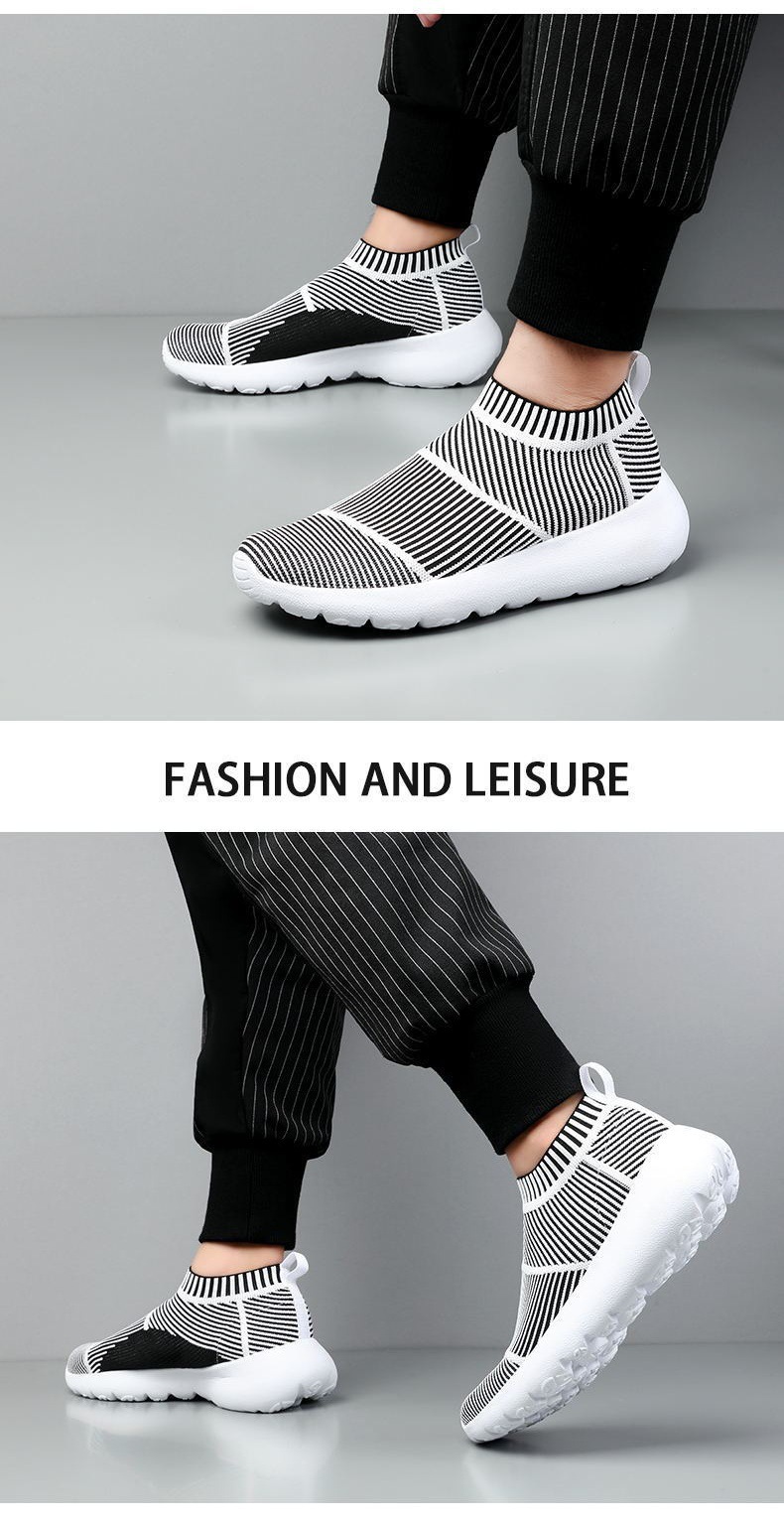 Schuhe Herren Leichte Sommer Casual Socken Herren Damen Atmungsaktiv Dehnbar Faul Brettschuhe Fliegengewebe Sport Mesh Schuhe Fahren_voghion.com