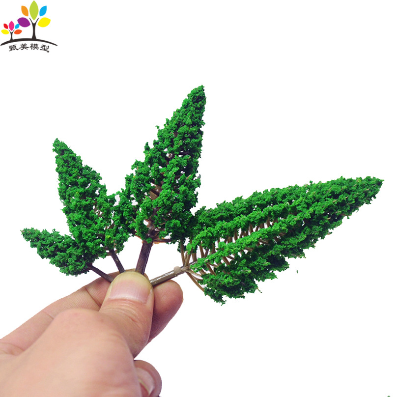 Modelo de paisaje de simulación Árbol mini plástico Pino edificio tren arena Mesa escena hecho a mano pequeño árbol materiales de producción