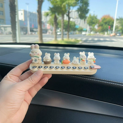 Car Temporary Parking Mobile Phone Number Plate Car Cute Rabbit Cartoon Aromatherapy Creative Move Inside Parking Ornaments