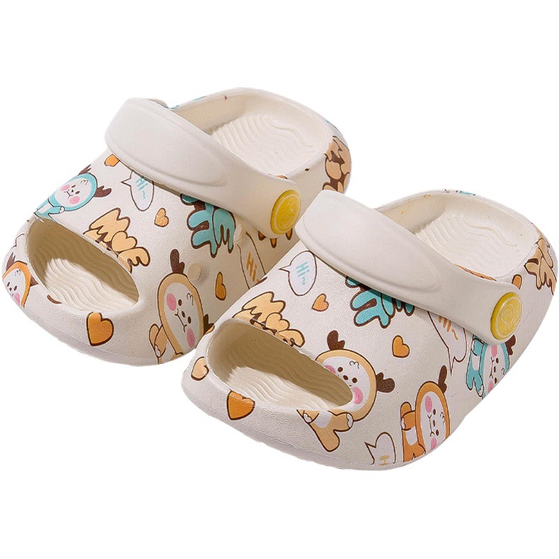 Zapatillas de verano para niños al por mayor niños y niñas interior casa dibujos animados completo impreso agujero zapatos