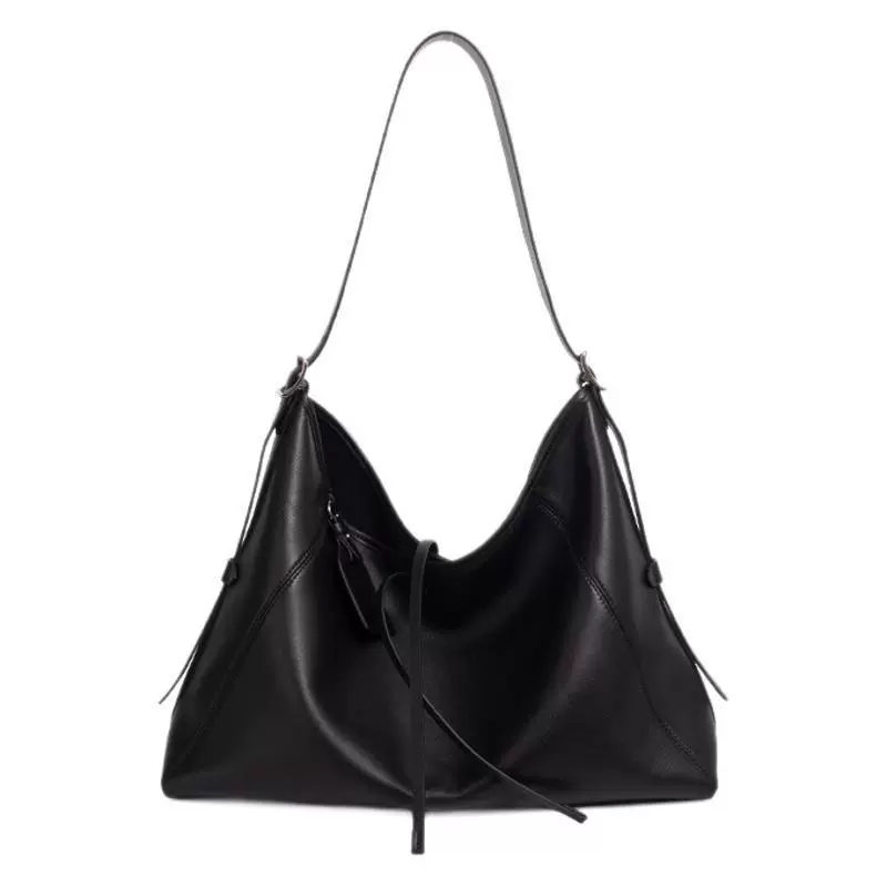 Capacious universal shoulder bag, genuine leather, high-end