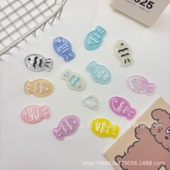 オーシャンシリーズかわいいグリッター小魚 diy 樹脂ジュエリーアクセサリー携帯電話ケース靴バックルキーホルダーヘアピンヘアロープ