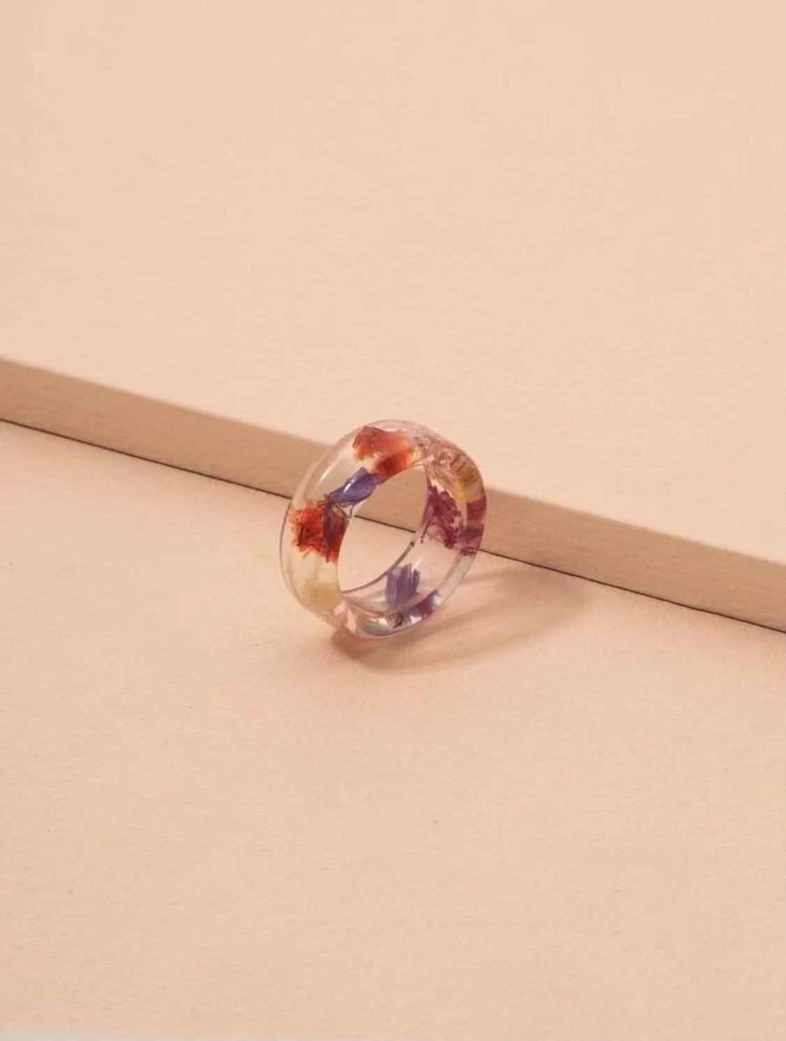 Fashion Resin Dried Flower Ring display picture 2