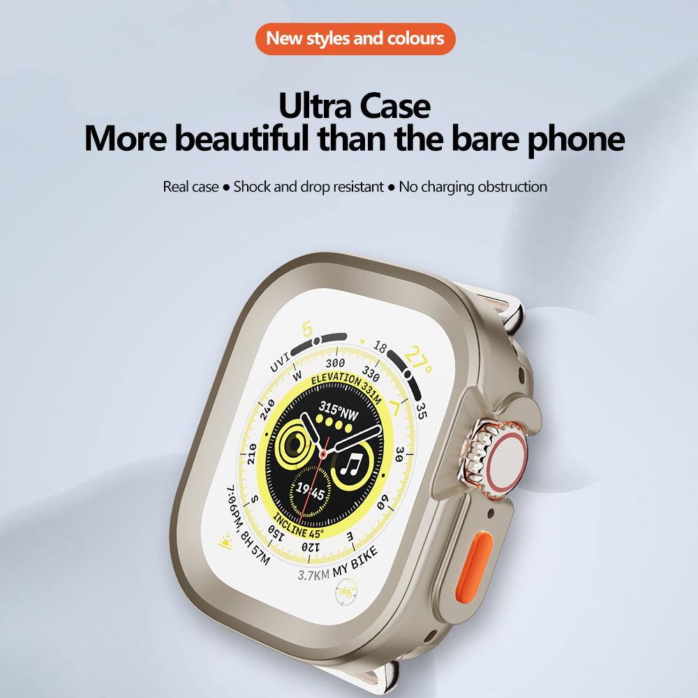 适用苹果Apple watch9 ultra 磨砂TPU电镀手表壳iwatch9保护壳