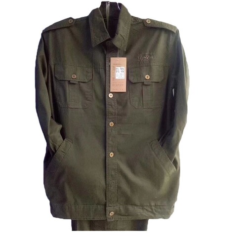 Summer Work Uniform Set for Men, Long-Sleeve Shirt, Military Green, Protective Workwear, Electric Welding Suit, Breathable, Quick-Drying Training Camouflage Uniform