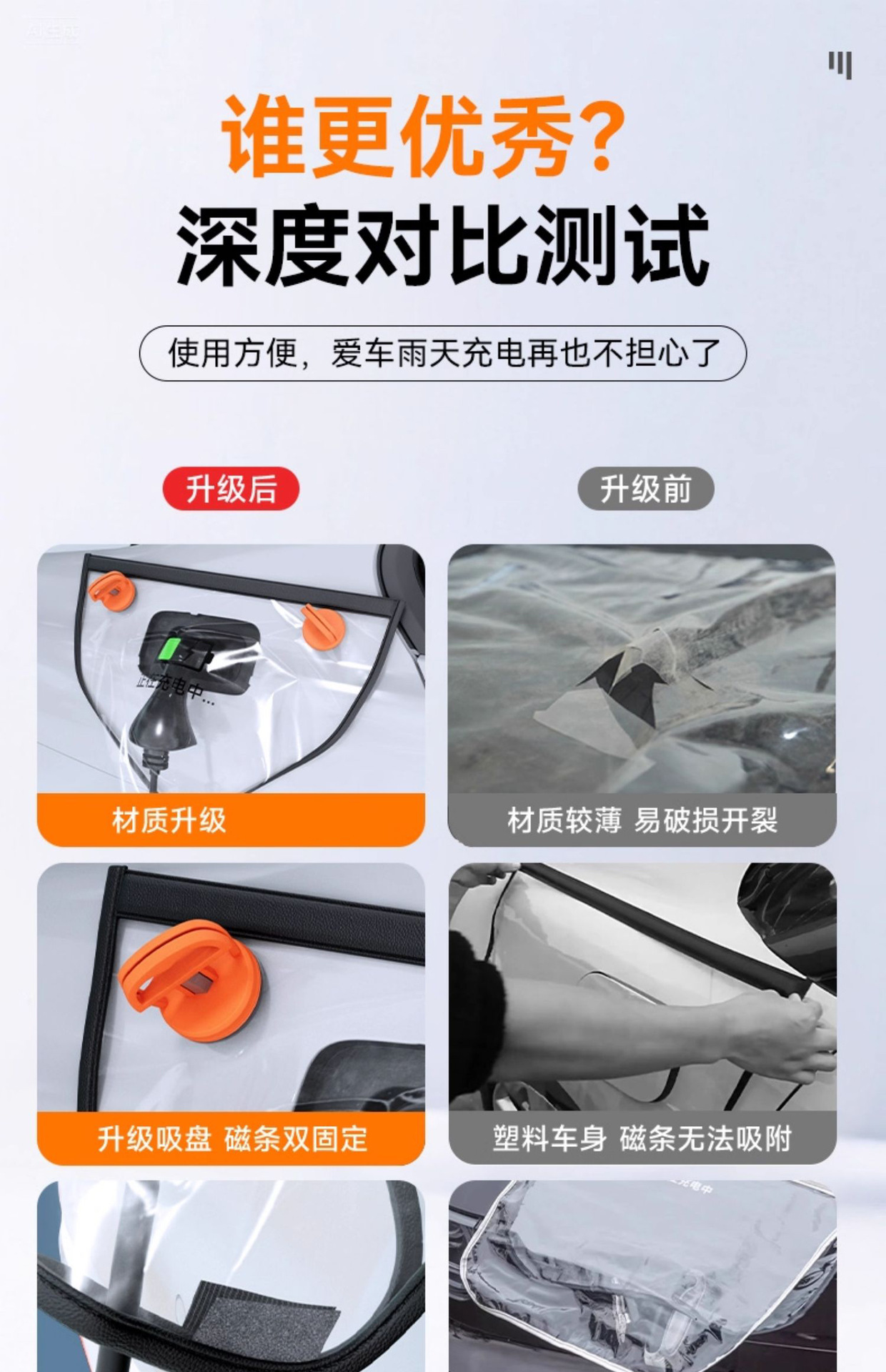 New energy vehicle accessories: rainproof cover for charging gun, suction cup type, aluminum, specifically for vehicle body