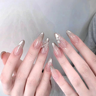 Xiaohongshu Popular Wearable Nails Almond Nails Wholesale Spring and Summer High-End Manicure Removable Fake Nails Wearable Nails