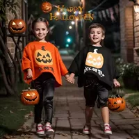 Детские костюмы на Хэллоуин, одежда для косплея для мальчиков и девочек, рубашка с летучей мышью на флисовой подкладке, плащ, детская одежда для выступлений