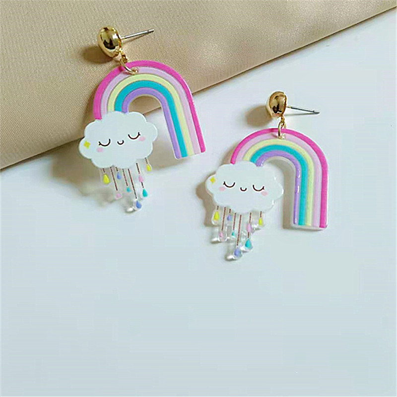 Cute Rainbow Arylic Plating Women's Drop Earrings 1 Pair display picture 4