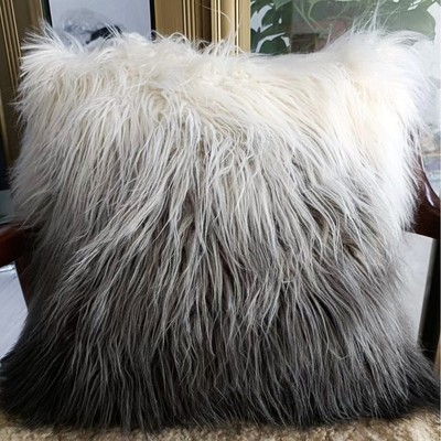 源頭工廠 長毛絨抱枕 現代簡約ins風公主風靠墊枕套 漸變色北歐風