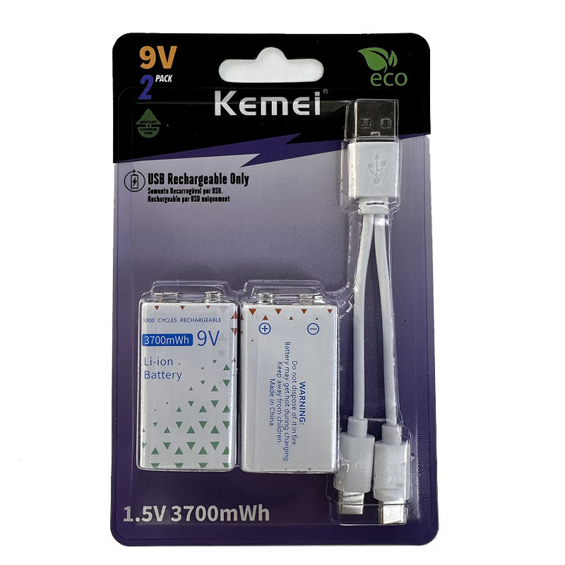 Batería recargable de corte de pelo Komei 1600mWh batería seca 5, batería de litio recargable USB al por mayor