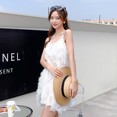 Summer 2023 New Split Bikini Set with Feather Hot Spring Effect, Slimming Ab Covering Fairy Style Swimsuit, Wholesale