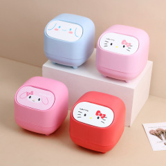 かわいいネットの赤い創造的なデスクトップのゴミ箱には紙くずかごがあります。