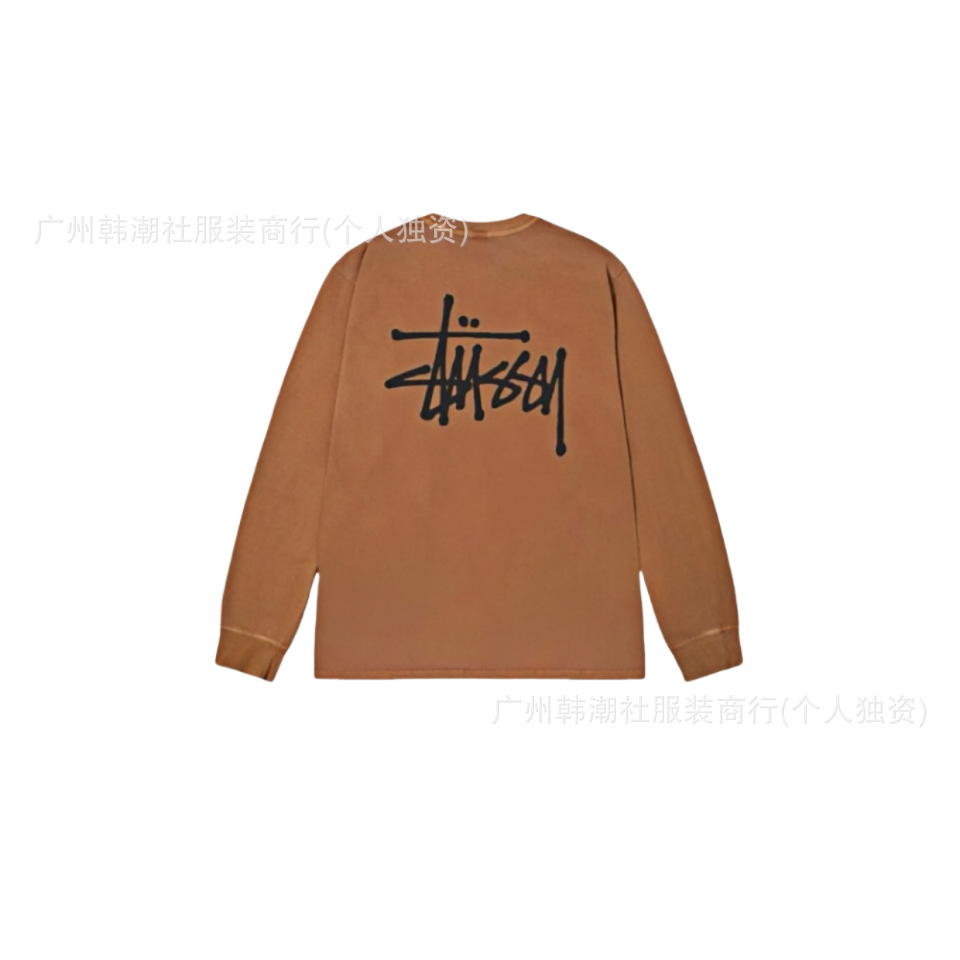 原標クロスボーダーの新型潮牌stuツアーの経典のアルファベットのプリントの丸首の長袖のtシャツは代行します。