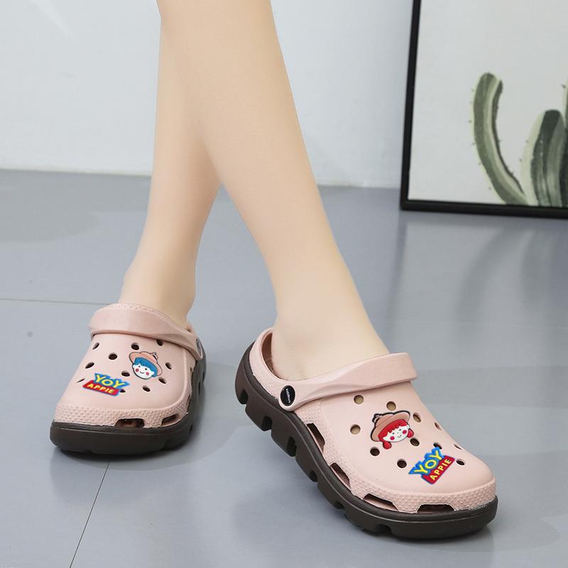 Croc Shoes Thick-Soled Women's 2024 New Summer Outer Wear Beach Toe-Cap Eva Slippers