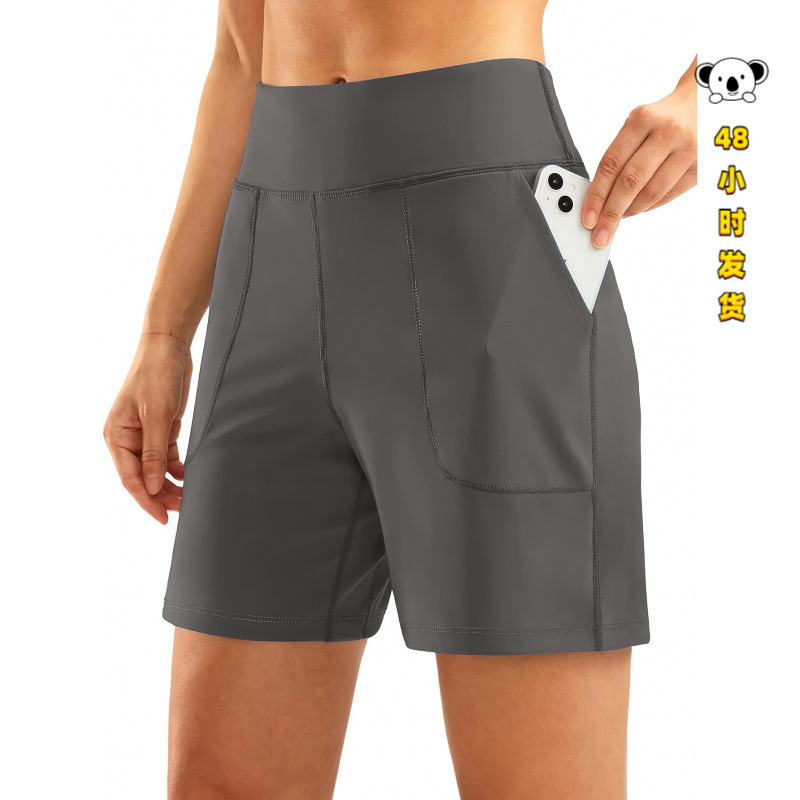 I 71543 High waist pocket shorts high-waisted pocket sports casual shorts