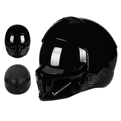 All-Season Scorpion Helmet Combination Half Motosiklet kaskı (dəbilqə) - 856-bright-black-second-generation-black-lenses-m55-56