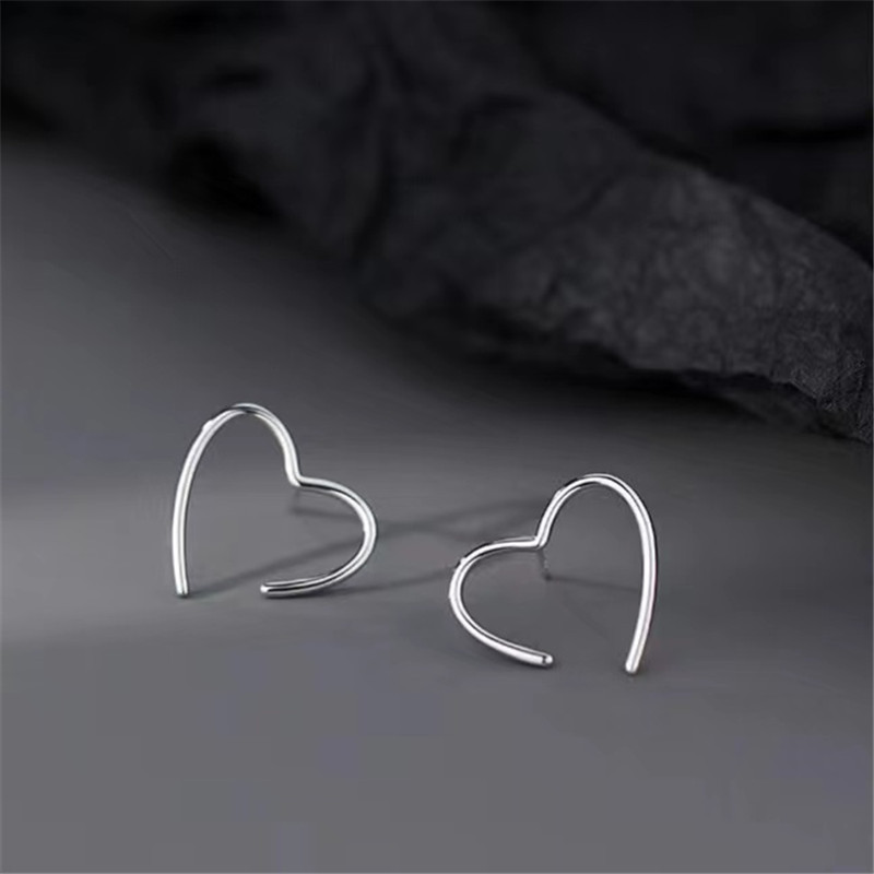 10g Weight 1 Pair Cute Sweet Heart Shape Plating Alloy Ear Studs