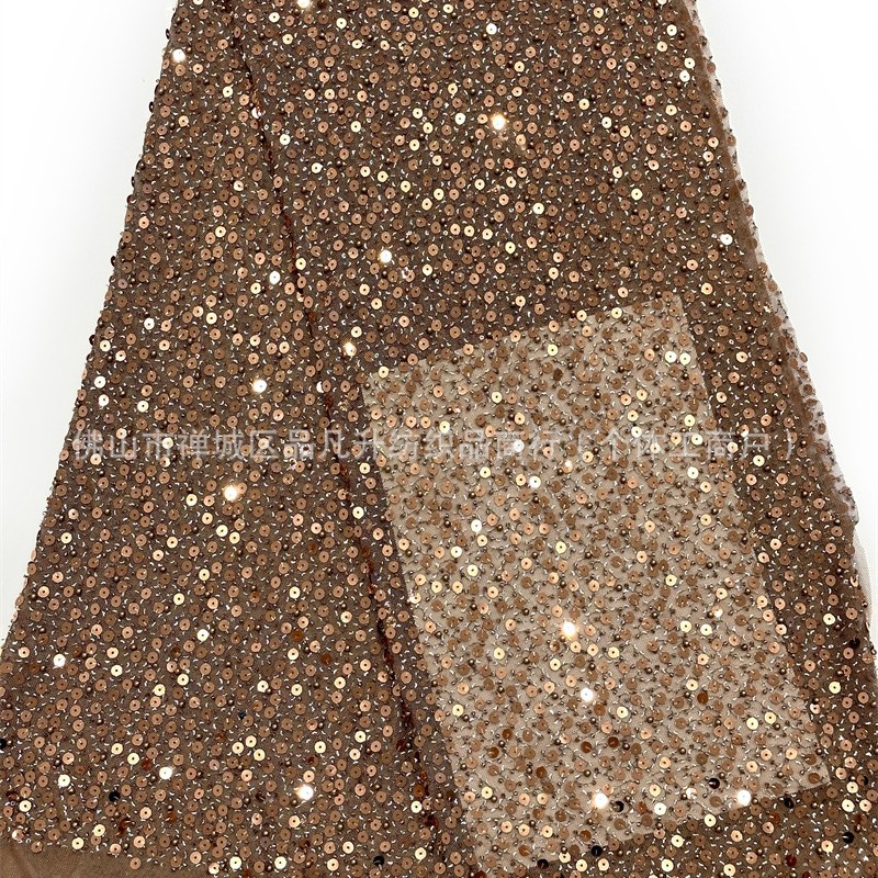 Nuevo rollo de tela de malla elástica moda vestido de cena de alta costura vestido de moda falda de cola de pez tejido en stock image 3