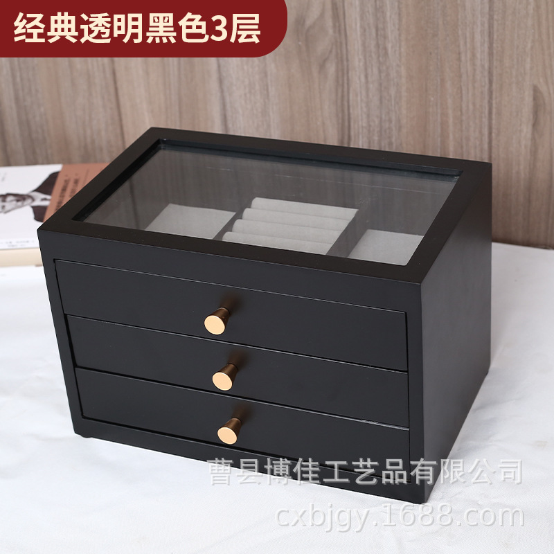 클래식 투명 블랙 3 레이어 19.4*30*19.2cm